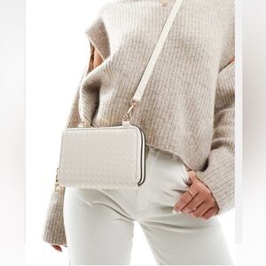 ASOS Cream Textured Crossbody Bag
